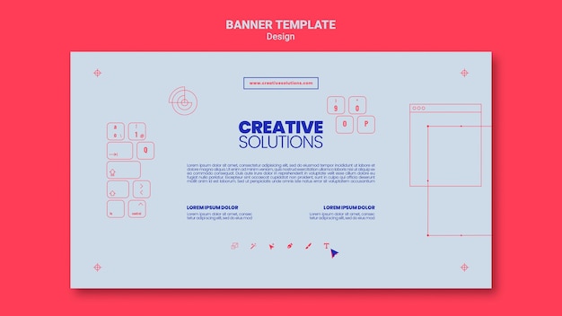 PSD gratuito plantilla de banner horizontal para soluciones empresariales creativas