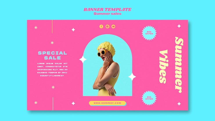 PSD gratuito plantilla de banner horizontal para venta de verano