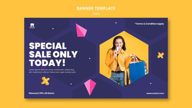 PSD gratuito plantilla de banner horizontal de ventas