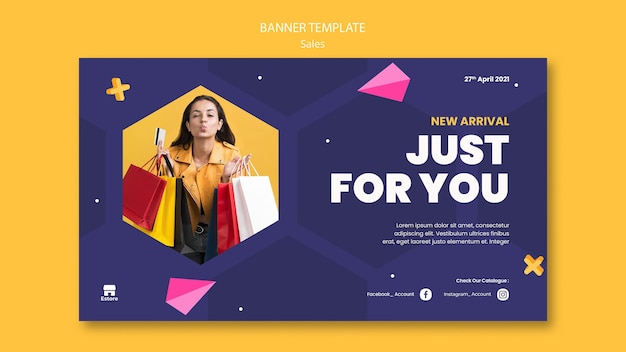 PSD gratuito plantilla de banner horizontal de ventas