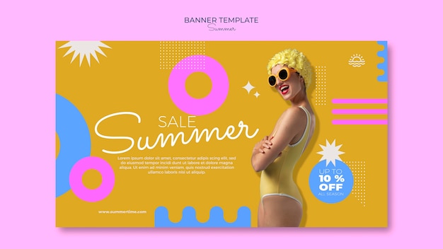 PSD gratuito plantilla de banner horizontal de verano