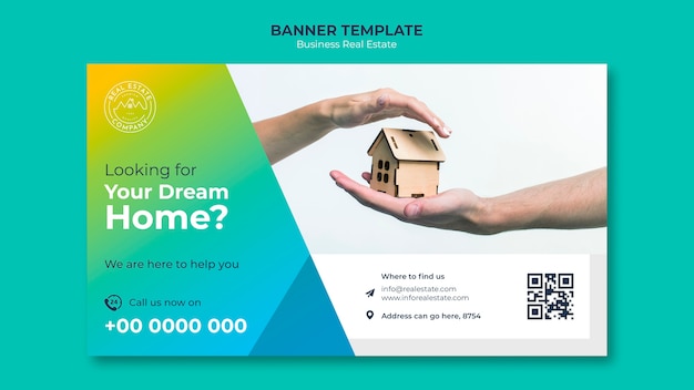 Plantilla de banner inmobiliario moderno