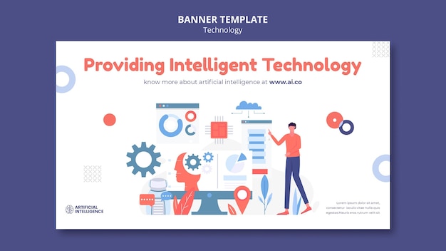 Plantilla de banner de inteligencia artificial