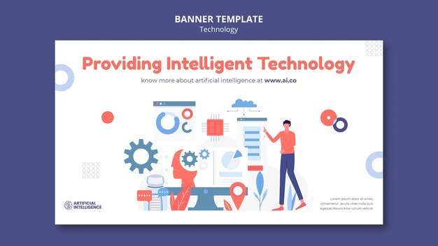 Plantilla de banner de inteligencia artificial