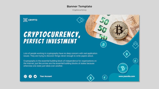 Plantilla de banner de inversión en criptomonedas