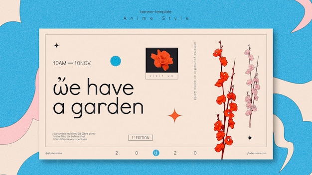 PSD gratuito plantilla de banner para jardín de flores