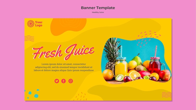 PSD gratuito plantilla de banner de jugo saludable