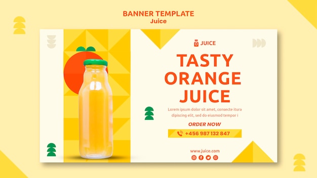 Plantilla de banner de jugo