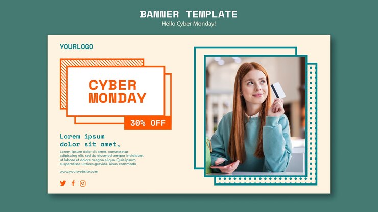 PSD gratuito plantilla de banner para liquidación de cyber monday