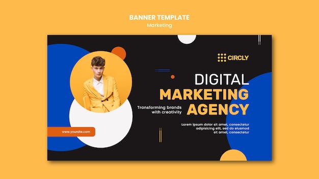 PSD gratuito plantilla de banner de marketing digital