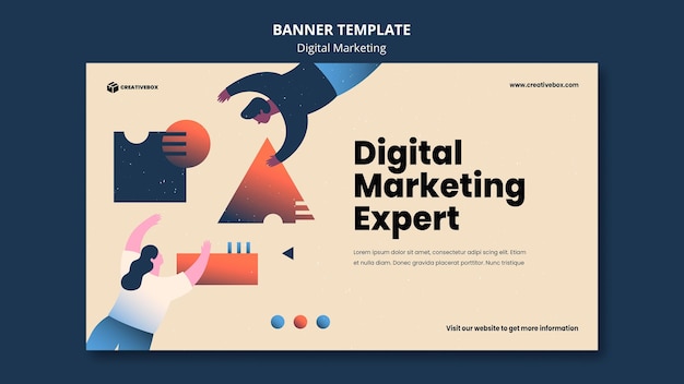 PSD gratuito plantilla de banner de marketing digital