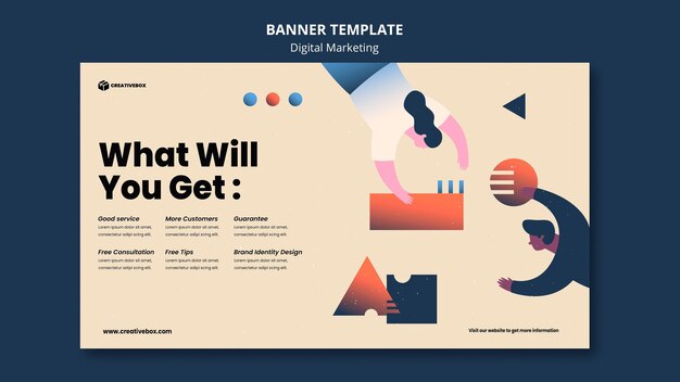 Plantilla de banner de marketing digital
