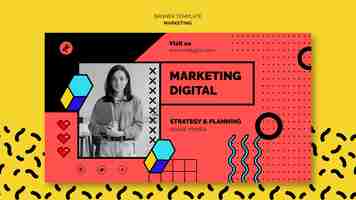 PSD gratuito plantilla de banner de marketing digital