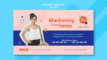 PSD gratuito plantilla de banner de marketing con foto