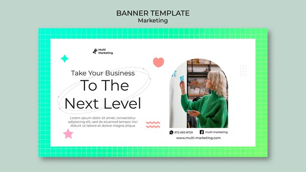 Plantilla de banner de marketing de siguiente nivel