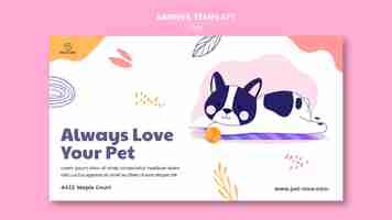 PSD gratuito plantilla de banner de mascota adorable