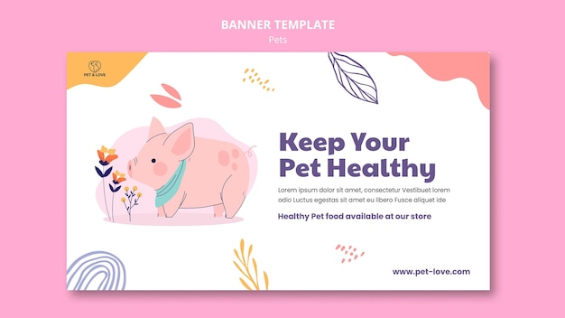 PSD gratuito plantilla de banner de mascota saludable