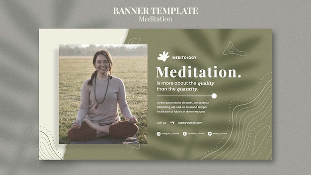 Plantilla de banner de meditación