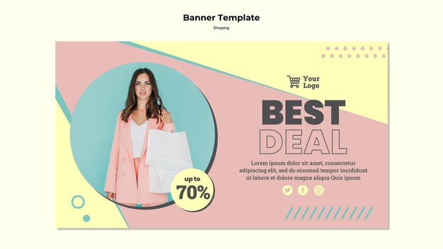 Plantilla de banner de mejor oferta de compras