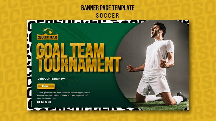 PSD gratuito plantilla de banner de meta equipo torneo torneo de fútbol