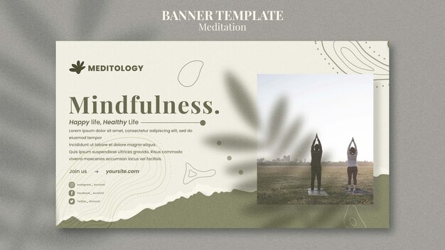 Plantilla de banner de mindfulness