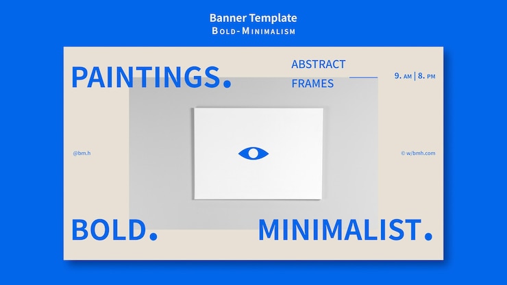 PSD gratuito plantilla de banner de minimalismo atrevido