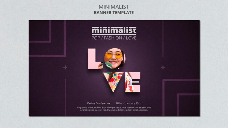 PSD gratuito plantilla de banner minimalista creativo