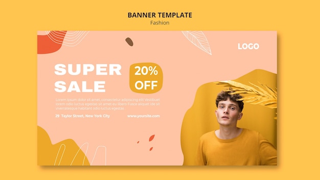 PSD gratuito plantilla de banner de moda masculina de super venta