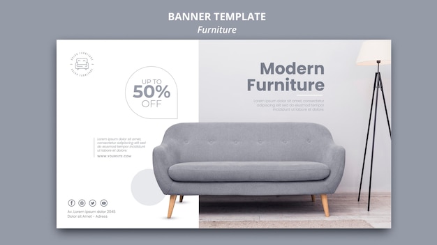 Plantilla de banner de muebles