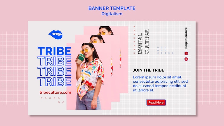 PSD gratuito plantilla de banner de mujer bebiendo café