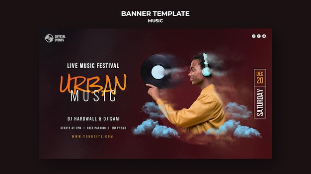 Plantilla de banner de música urbana