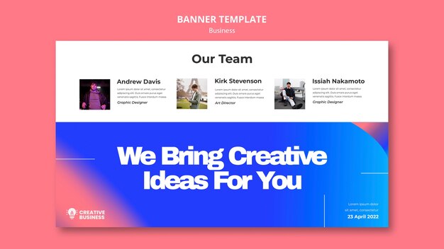 Plantilla de banner de negocios degradado