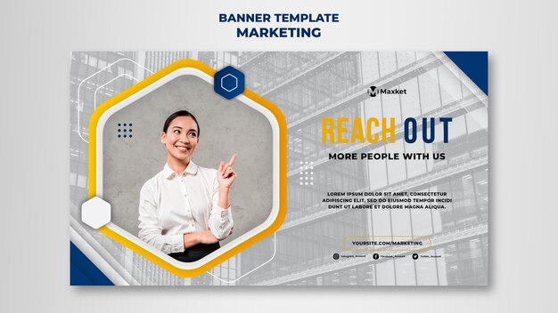 Plantilla de banner de negocios de marketing