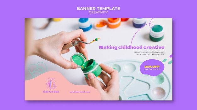 PSD gratuito plantilla de banner de niños creativos