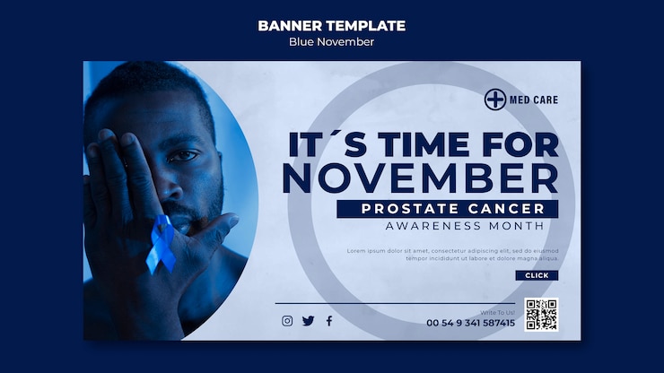 PSD gratuito plantilla de banner de noviembre azul