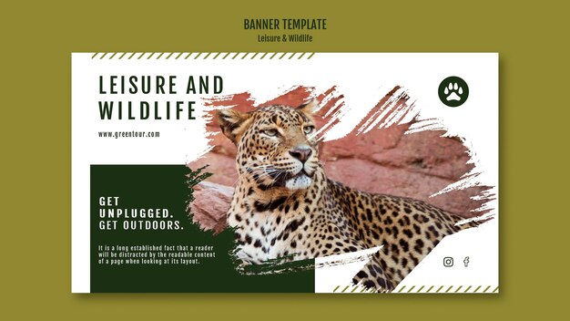 Plantilla de banner de ocio y vida silvestre