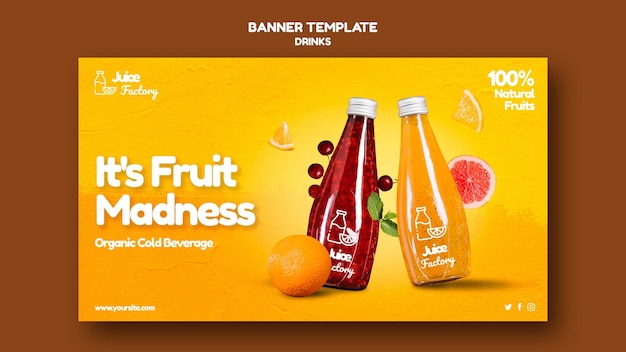 Plantilla de banner de oferta de bebidas