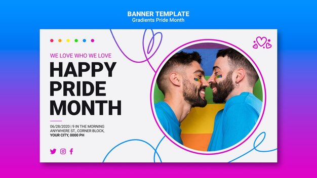Plantilla de banner para orgullo lgbt