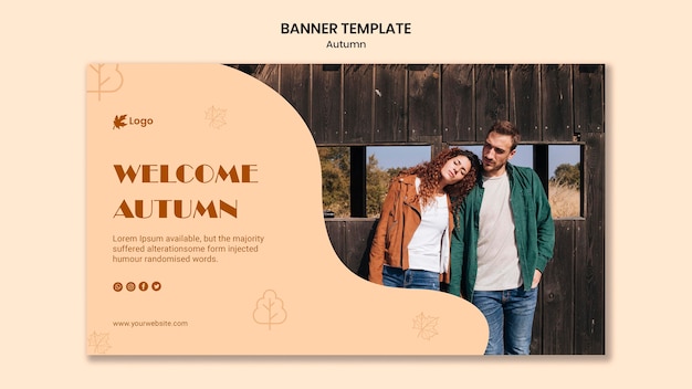 PSD gratuito plantilla de banner de otoño de bienvenida