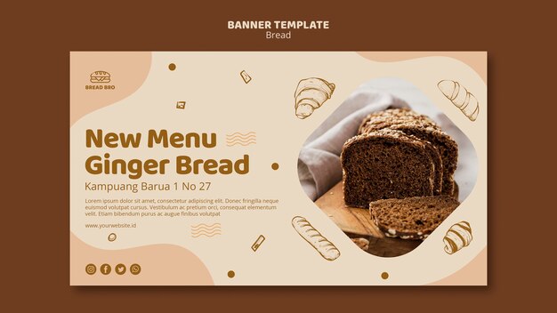 Plantilla de banner para panadería