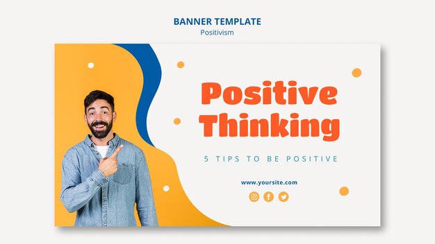 Plantilla de banner de pensamiento positivo