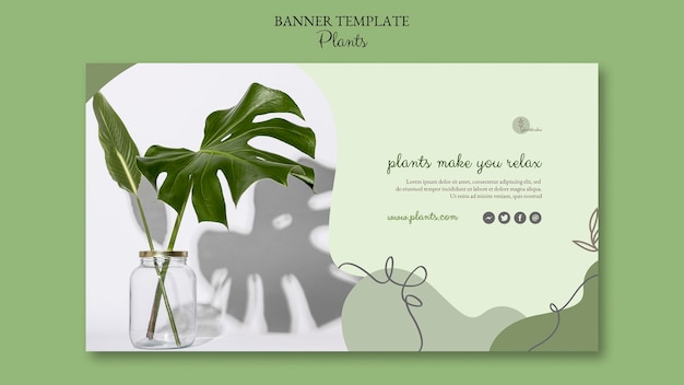 PSD gratuito plantilla de banner de plantas