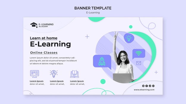 Plantilla de banner de plataforma de e-learning