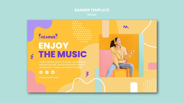 PSD gratuito plantilla de banner de plataforma de música