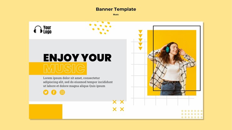 PSD gratuito plantilla de banner de plataforma de música