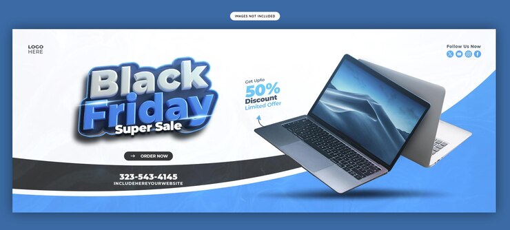 PSD gratuito la plantilla de banner de portada de black friday super sale en facebook