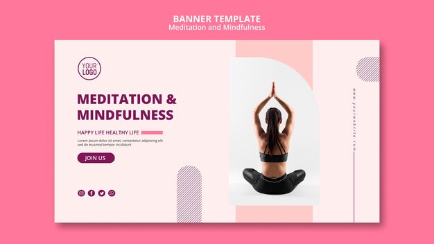 PSD gratuito plantilla de banner de posición de loto yoga