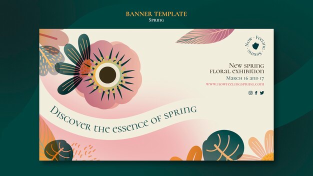 Plantilla de banner de primavera degradado