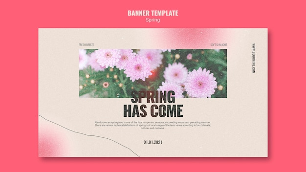 PSD gratuito plantilla de banner para primavera con flores.