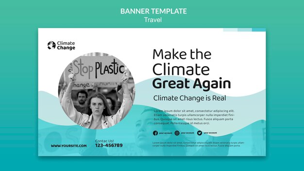 Plantilla de banner de problema de cambio climático